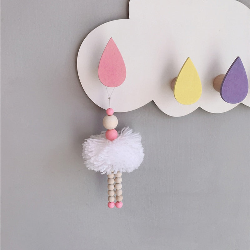 Nordic Style Ballet Dancer Hanging Decoration Wooden Beads Girl Room