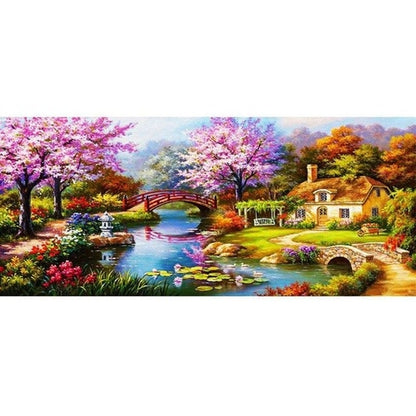 Pattern Diamond Embroidery Landscape With