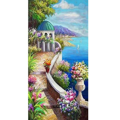 Pattern Diamond Embroidery Landscape With