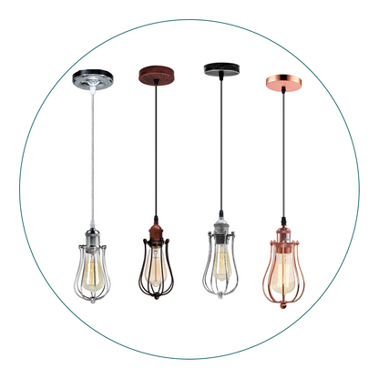 Ceiling Rose Balloon Cage Hanging Pendant Lamp Holder Light Fitting