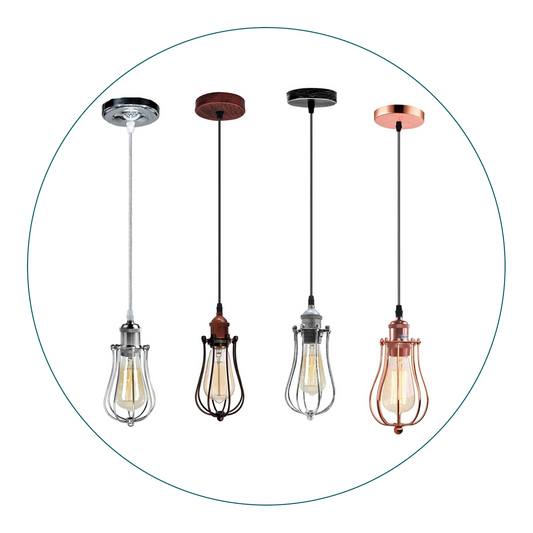 Ceiling Rose Balloon Cage Hanging Pendant Lamp Holder Light Fitting