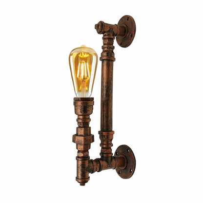 Rustic Red Steampunk Wall Sconce pipe Light~1339