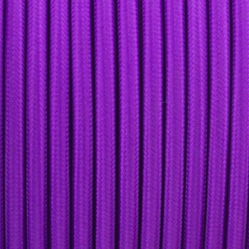 Braided Round Fabric Cable 2 Core Fabric Flex Purple~4729