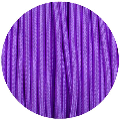 Braided Round Fabric Cable 2 Core Fabric Flex Purple~4729