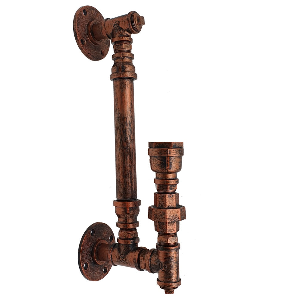 Rustic Red Steampunk Wall Sconce pipe Light~1339