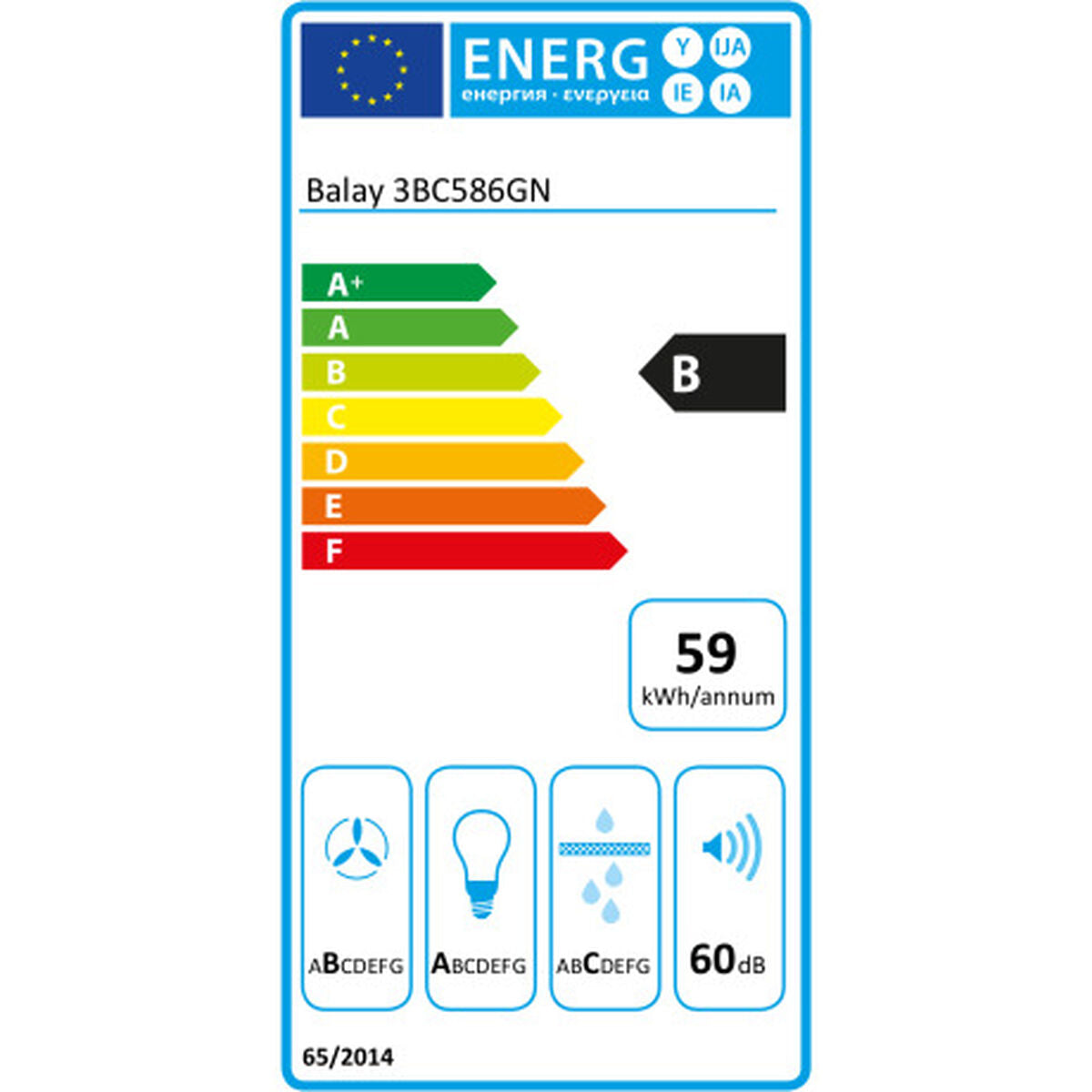 Conventional Hood Balay 7612985658676 80 cm 669 m3/h 48 dB 255W Black