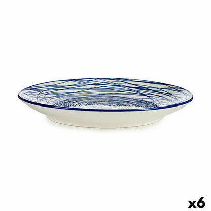 Dessert dish Ø 20 cm Porcelain Blue White 6 Units