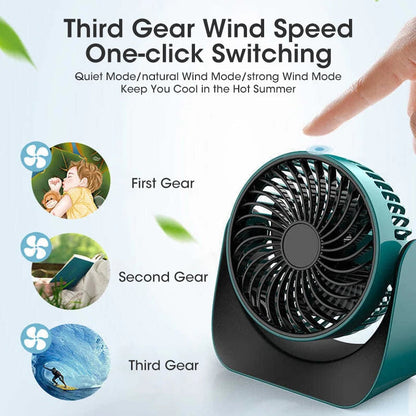 Wide-angle Air Supply Desktop Mini Usb Rechargeable Turbo Electric Fan