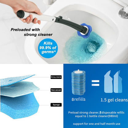 SDARISB Disposable Toiletwand Cleaning Brush Toilet Brush Holder With