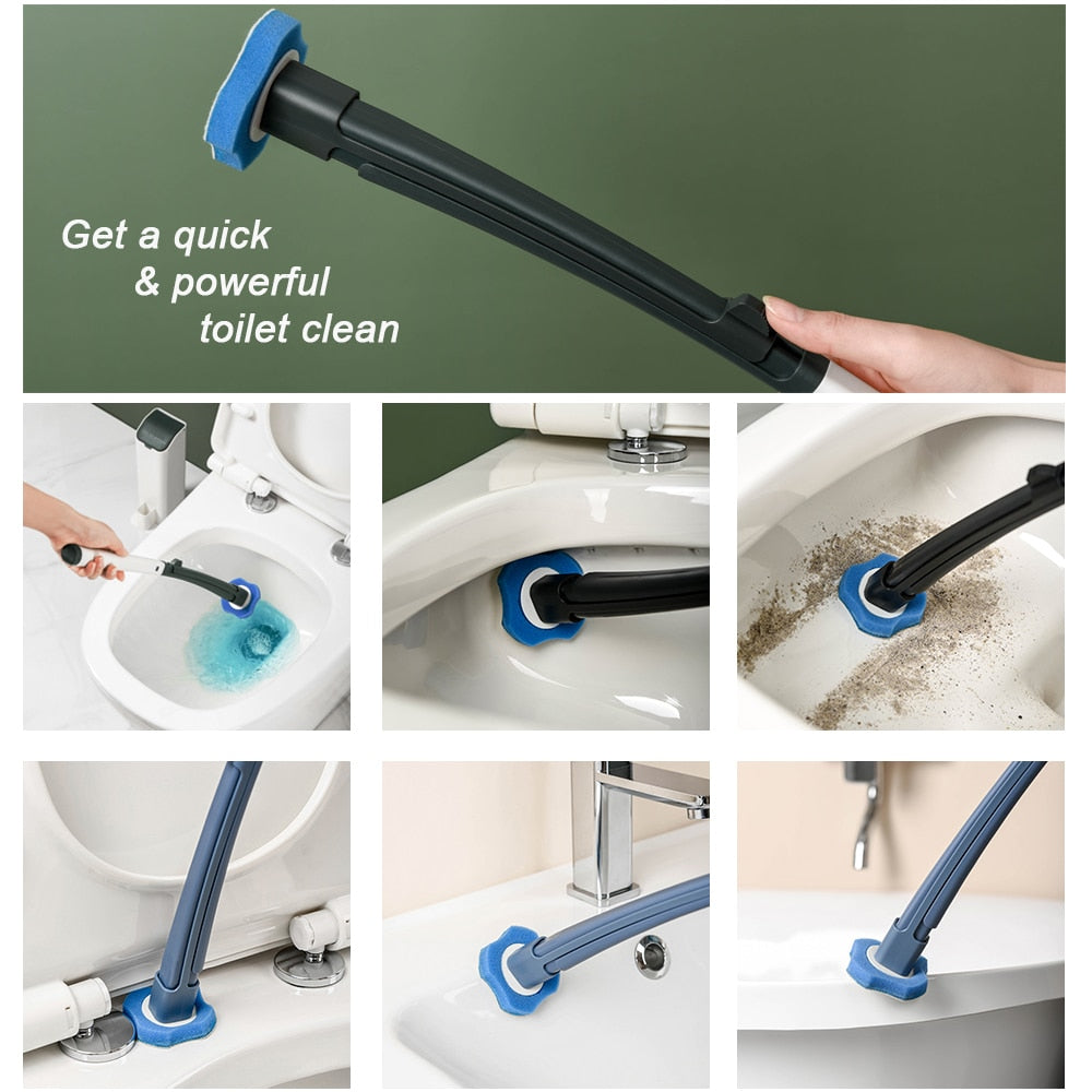 SDARISB Disposable Toiletwand Cleaning Brush Toilet Brush Holder With