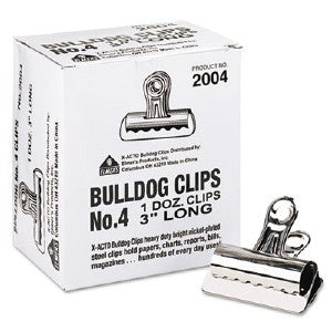 Elmers Products 2004LMR 3 in. Nickel Plated Steel Bulldog Clips, 1