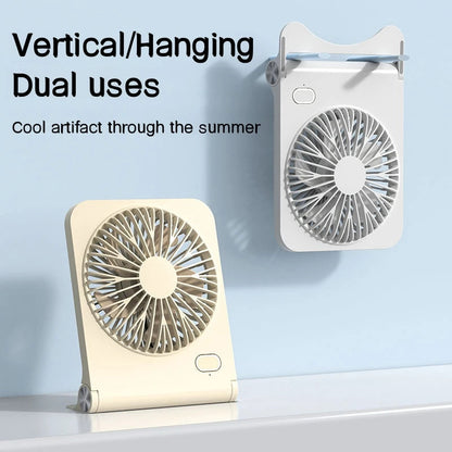 Small Desk Fan 2000mAh USB Rechargeable Cooling Fan 3 Speed Cool Wind