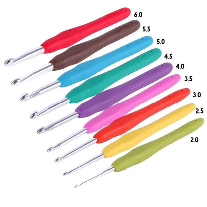 Soft Rubber Handle Aluminum Hook Crochet Hooks