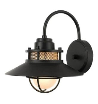 Globe Electric 248036 Liam Collection 1 Light Matte Black Finish Outdo