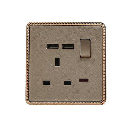 Screwless Textured Gold Light Switches & Socket~2455