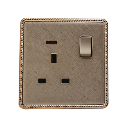 Screwless Textured Gold Light Switches & Socket~2455