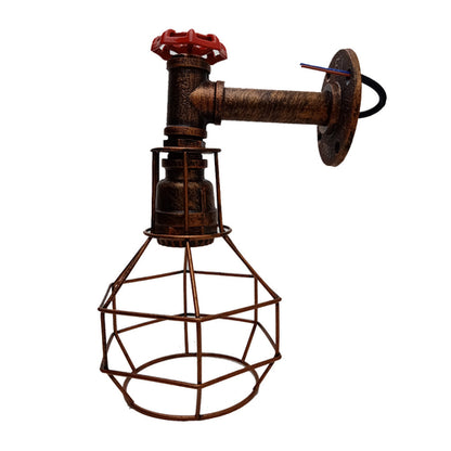 Modern Industrial Retro Vintage Style Pipe Cage Wall Light Wall Lamp