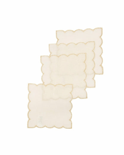 XD18265B Sleek Chic Sheer 6'' x 6'' Coasters, Set of 4