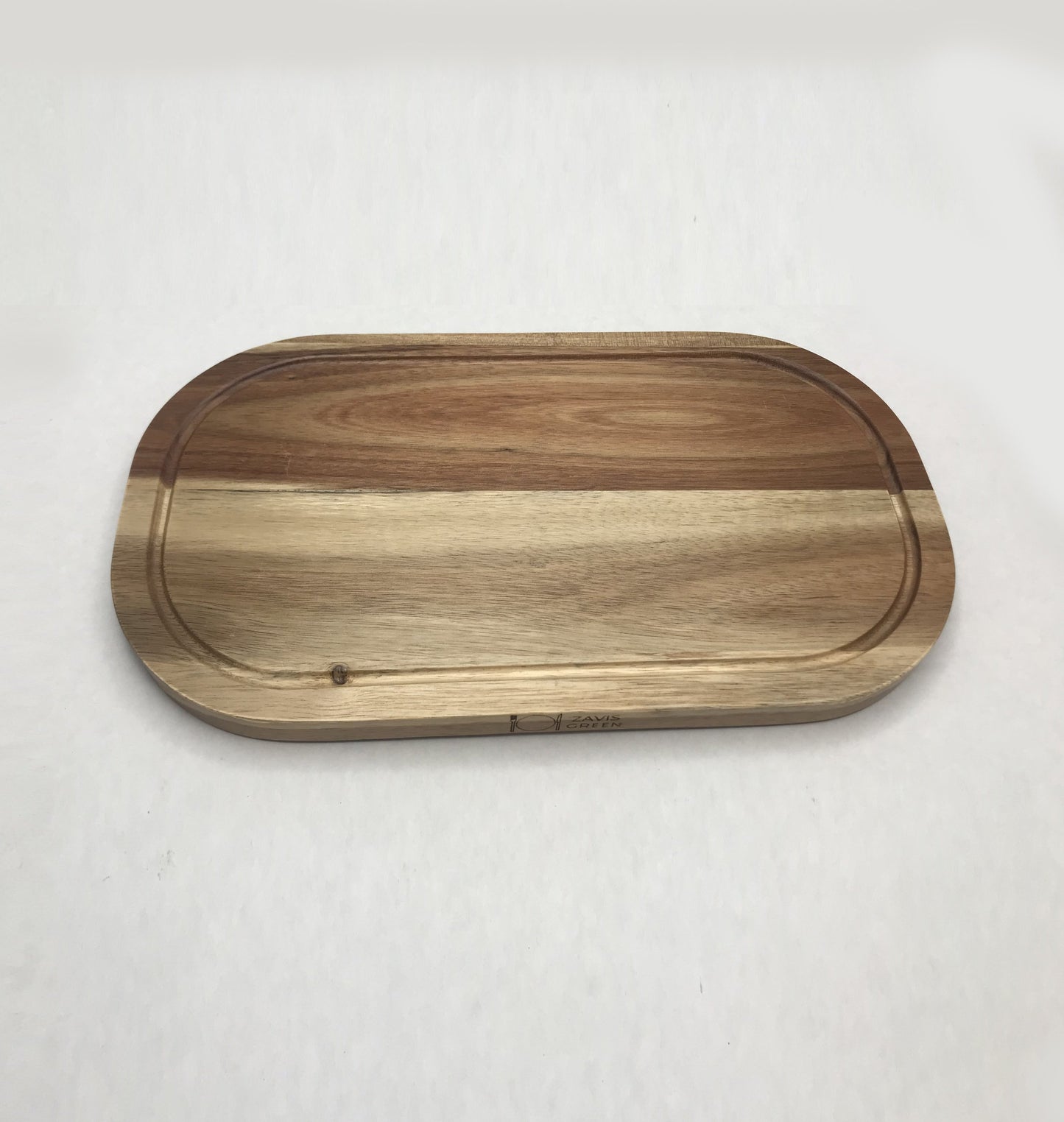 Zavis Green Acacia Wood Serving Rounded Cutting Board With Juice