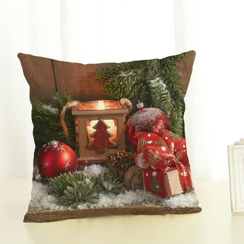 Christmas linen pillowcase