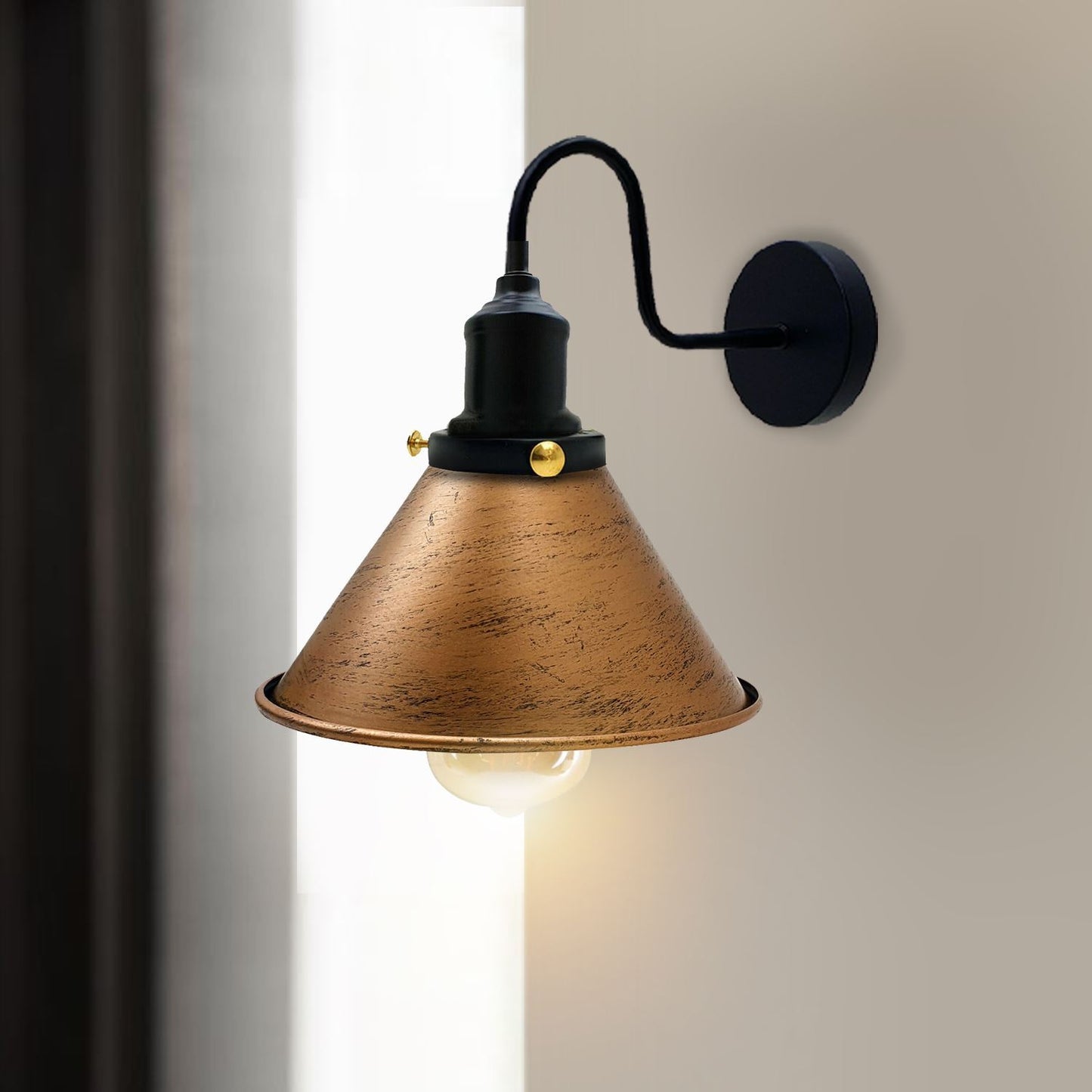 E27 Industrial Metal Wall Light Fitting Vintage Cone shape Wall