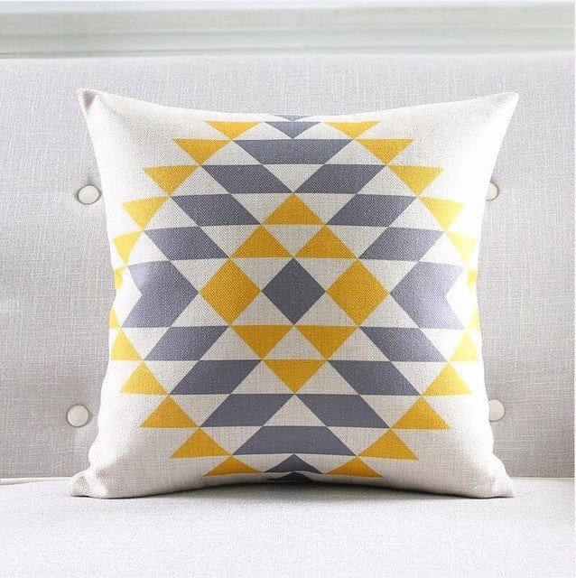 Nordic Geometric Striped Couch Pillow Thick Linen Decorative Cushion