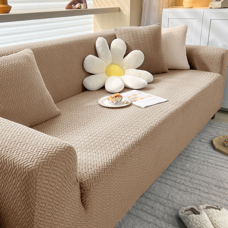 Simple Solid Color Knitted Stretch All-inclusive Sofa Cover