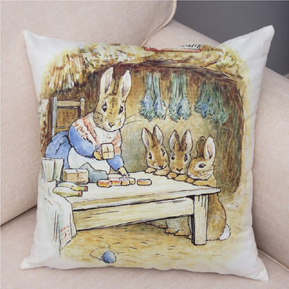 Cartoon Rabbit Peach Skin Fabric Pillow Cover Home Decoration Sofa Cushion Cover Seat Cover Easter Amazon AliExpress