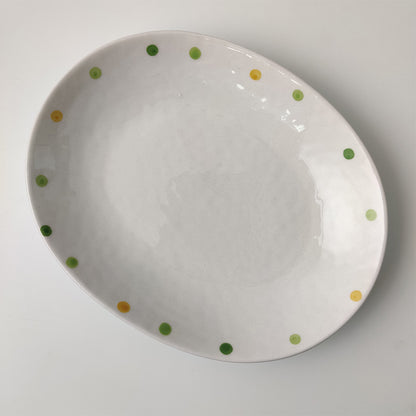 Dot Ceramic Plate Set Small Breakfast Plate Dessert Plate Flavor Plate Oval Plate