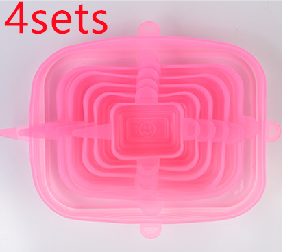 The 6-piece set of multi-functional silicone lid can be stretched to seal the fruit and vegetable lid