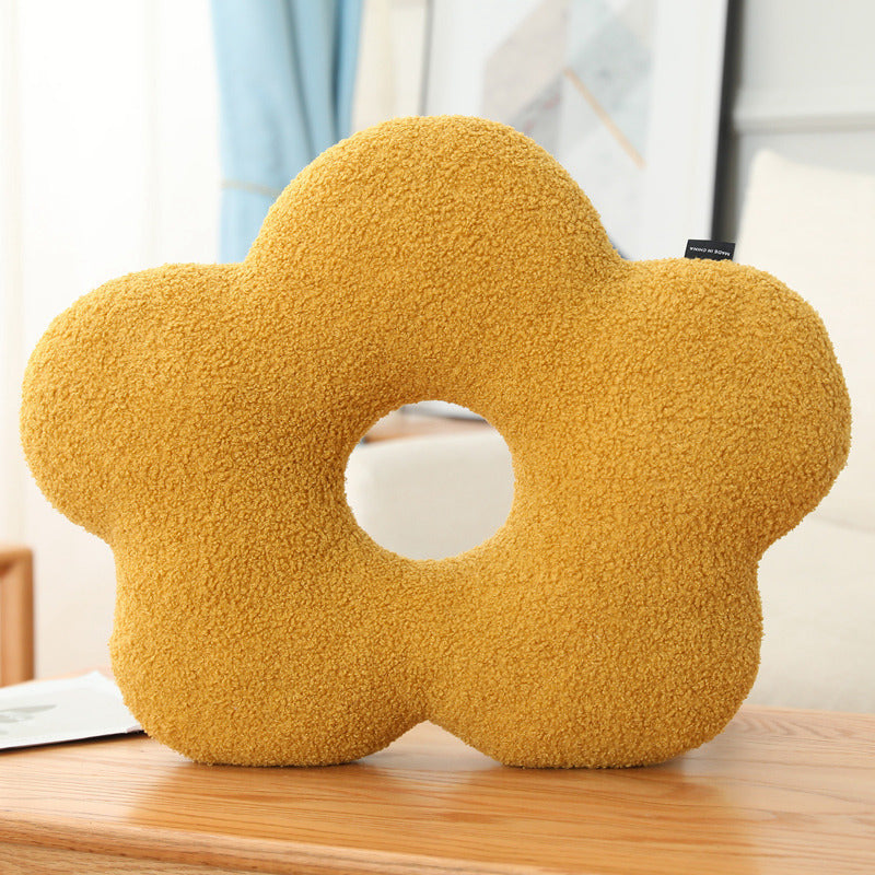 Plush Three Dimensional Special Shaped Pillow Round Lumbar Support