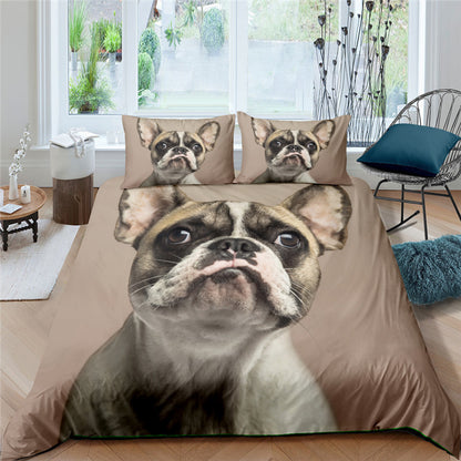 3D Pug Digital Printing Bedding Set