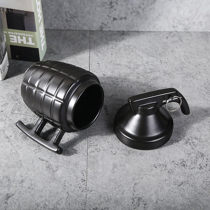 New Style Grenade Ceramic Mug With Lid Military Grenade Weapon Shape Coffee Mug