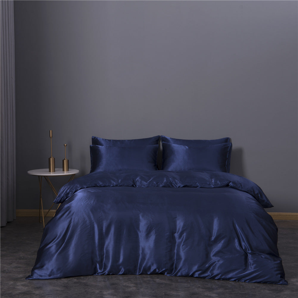 Simulation Silk Three-piece Duvet Cover Bedding