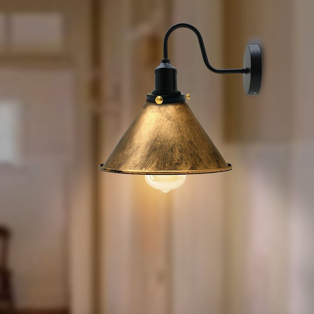 E27 Industrial Metal Wall Light Fitting Vintage Cone shape Wall