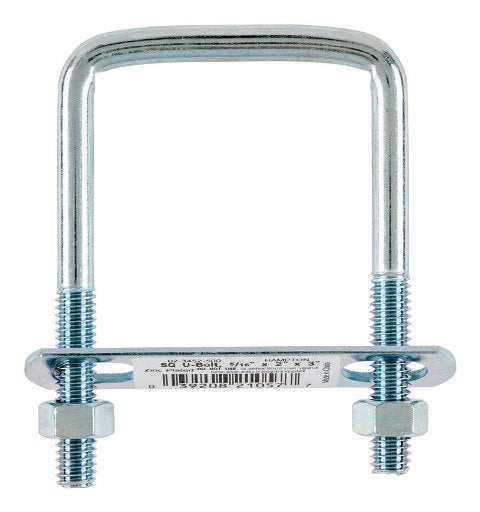 Hampton 02-3452-500 Square Bend U-Bolt Zince  0.312 x 2 x 3 in. - pack