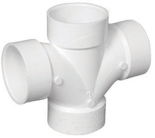 Charlotte Pipe & Foundry PVC004280600HA PVC-DWV Double Sanitary Te