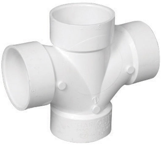 Charlotte Pipe & Foundry PVC004280800HA PVC-DWV Double Sanitary Tee&#4