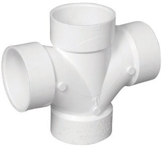 Charlotte Pipe & Foundry PVC004281000HA PVC Double Sanitary Tee, 3