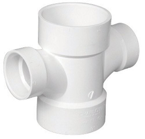 Charlotte Pipe & Foundry PVC004290600HA PVC Double Sanitary Tee  2