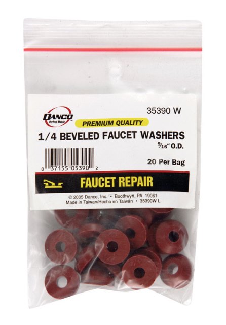 Danco 35390W 0.25 in. Beveled Faucet Washer  20 Bag