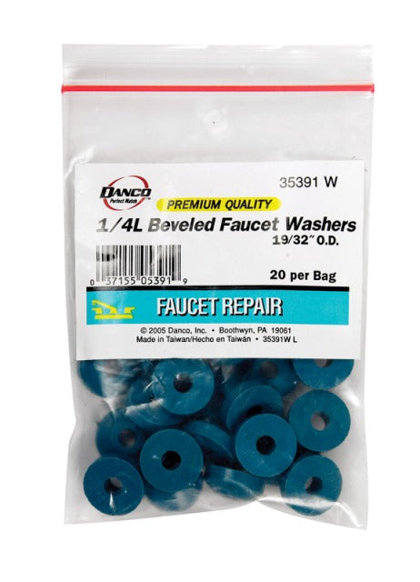 Danco 35391W 0.25 in. Beveled Faucet Washer  Green  20 Bag