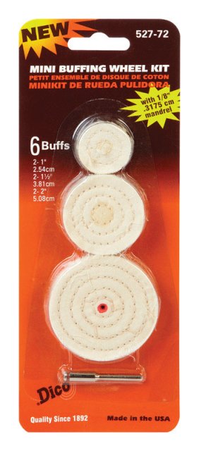 Dico Products 527-72 Assorted Mini Buffing Wheel Kit  1 in.