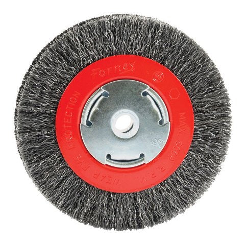 Forney Industries 72752 Arbor Coarse Crimped Wire Bench Wheel Brush  6