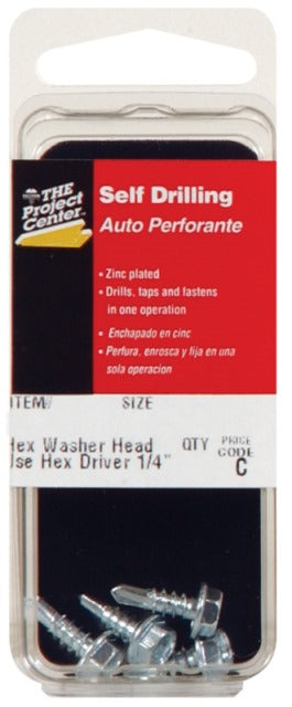 Hillman 7905 10 x 0.75 in. Hex Head Self Drilling Screw- pack of 10