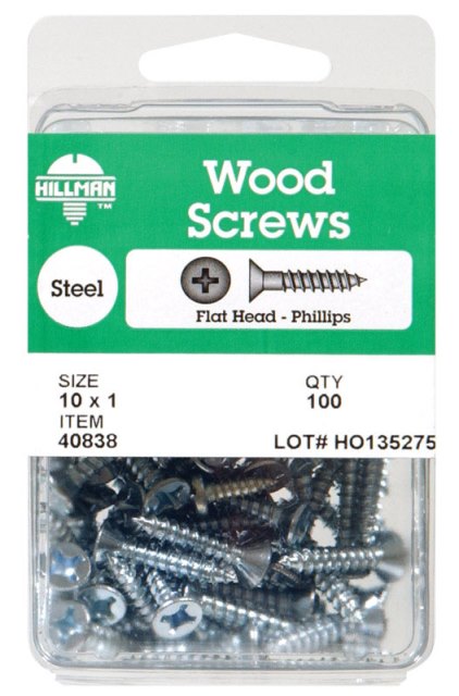 Hillman 40814 6 x 0.75 ft. Flat Head Wood Screw Zinc Plated- pack of 5