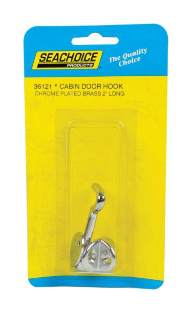 Seachoice 36121 Chrome Plated Brass Cabin Door Hook  2 in.