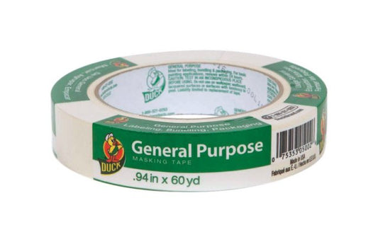 Duck 240350 General Purpose Masking Tape  Beige  0.94 in. x 60 Yard -