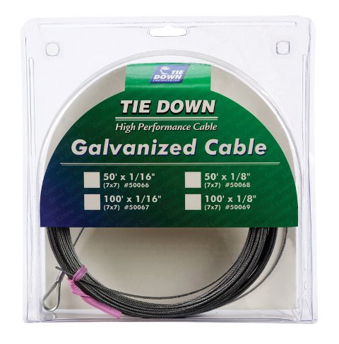 Tie Down Eng 50067 Pre-Cut Galvanized Cable  100 ft.