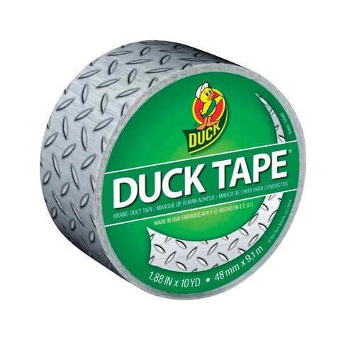 Duck 283981 Tape in Silver Diamond Design